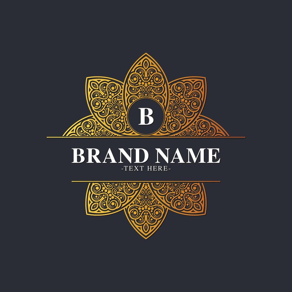 luxury monogram ornament logo line art vector