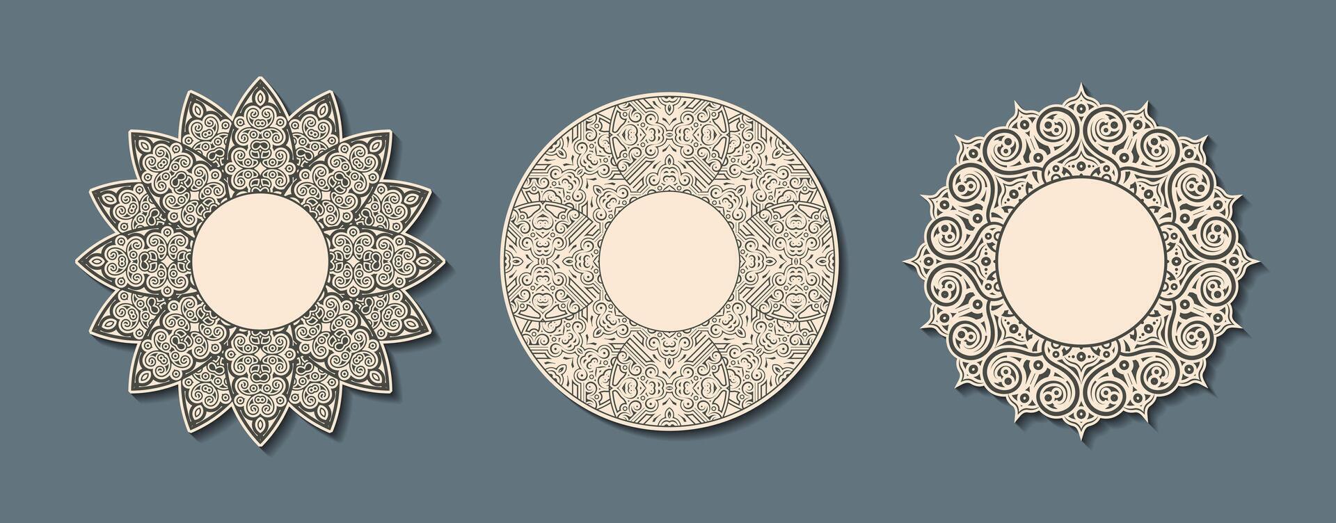 isolated art label design with circle frame vector
