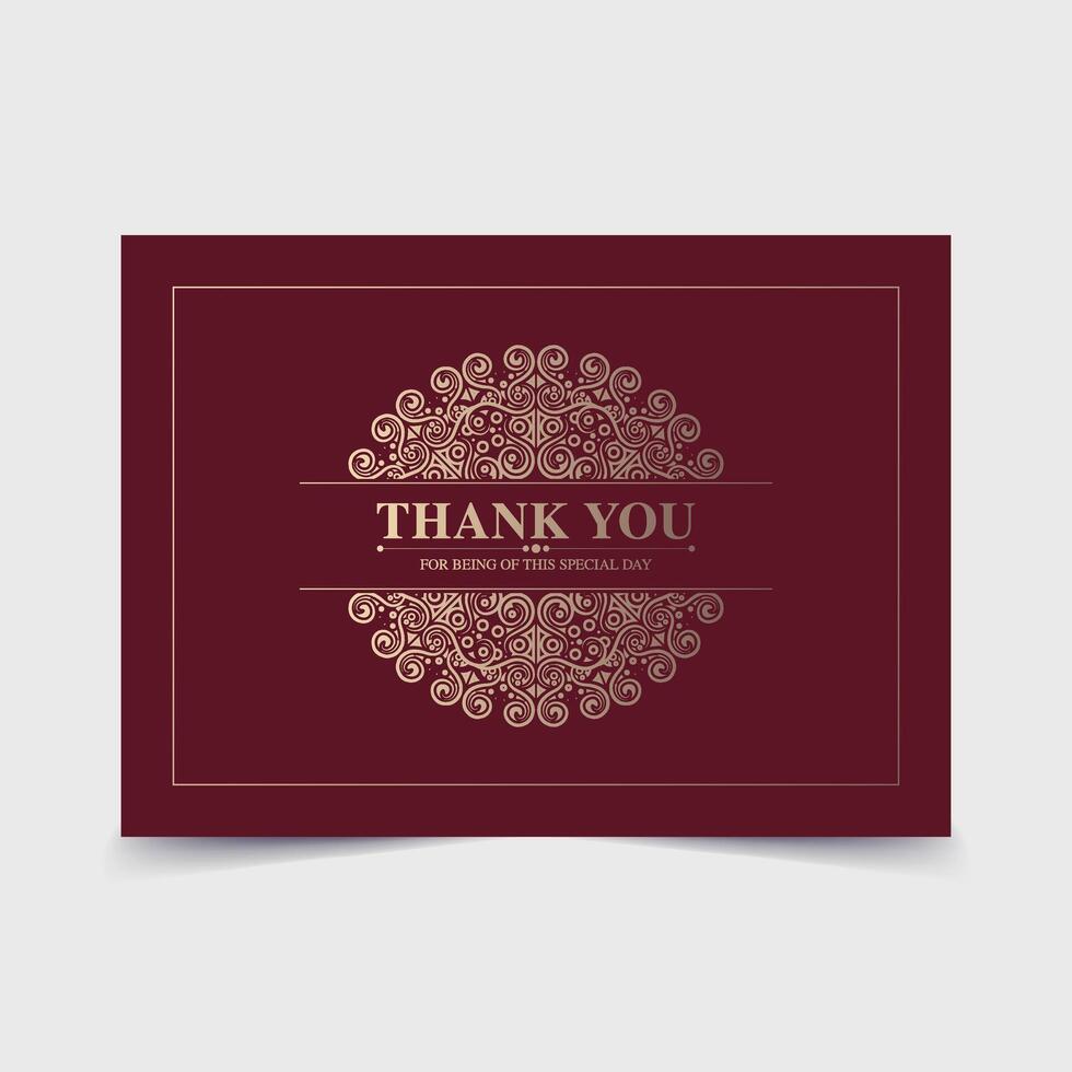 classic red thank you card design vector
