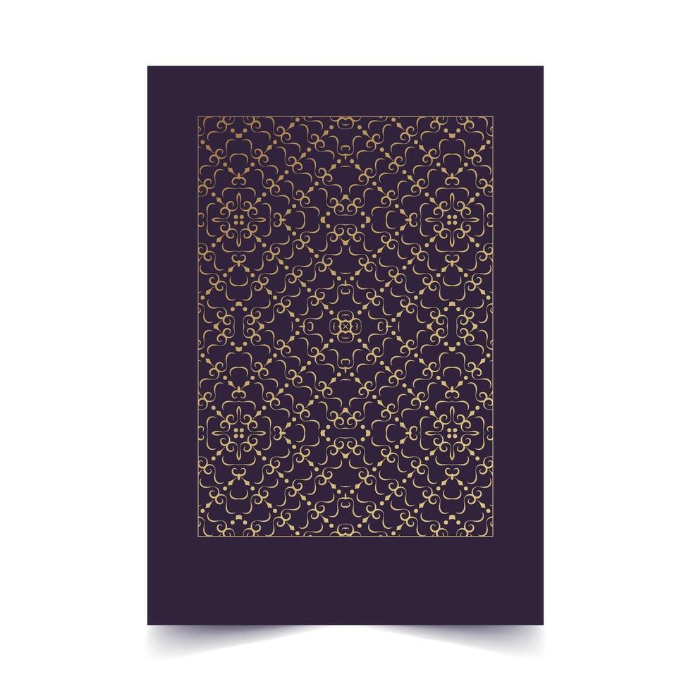 cover of elegant shape pattern motif in gold color vector