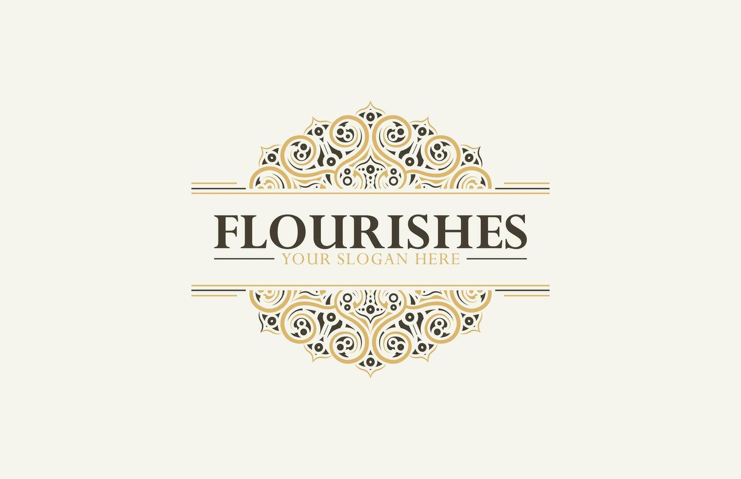 ornament greeting card template. Retro wedding invitation, advertising or other design and place for text. Flourishes ornamental frame and pattern background. vector