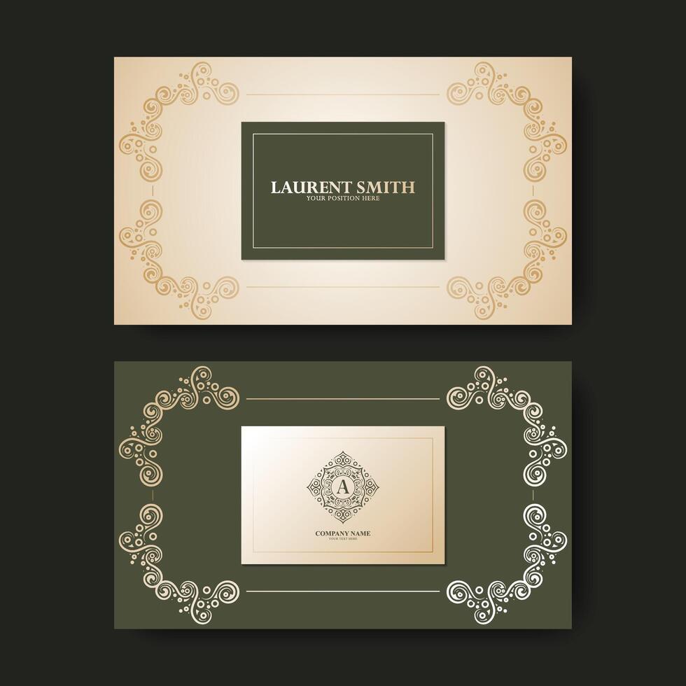 Vintage ornamental logos and business card vector