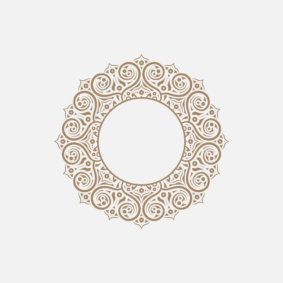 Flat decorative circle lines border shape background vector