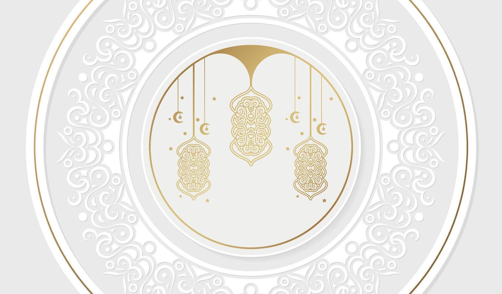 luxury islamic Arabic Ornament circle Border Arabesque Pattern Background vector
