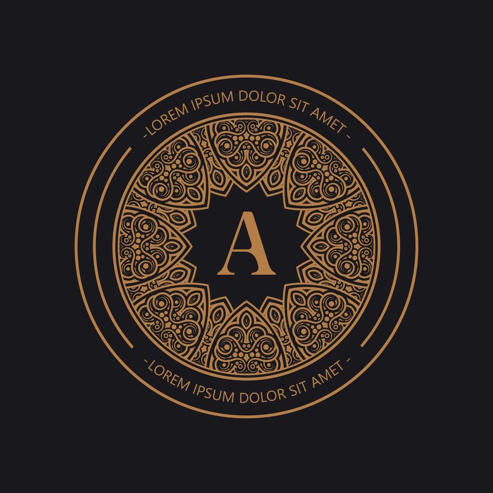 Elegant monogram logo flourish line art graceful ornamentation victorian vector