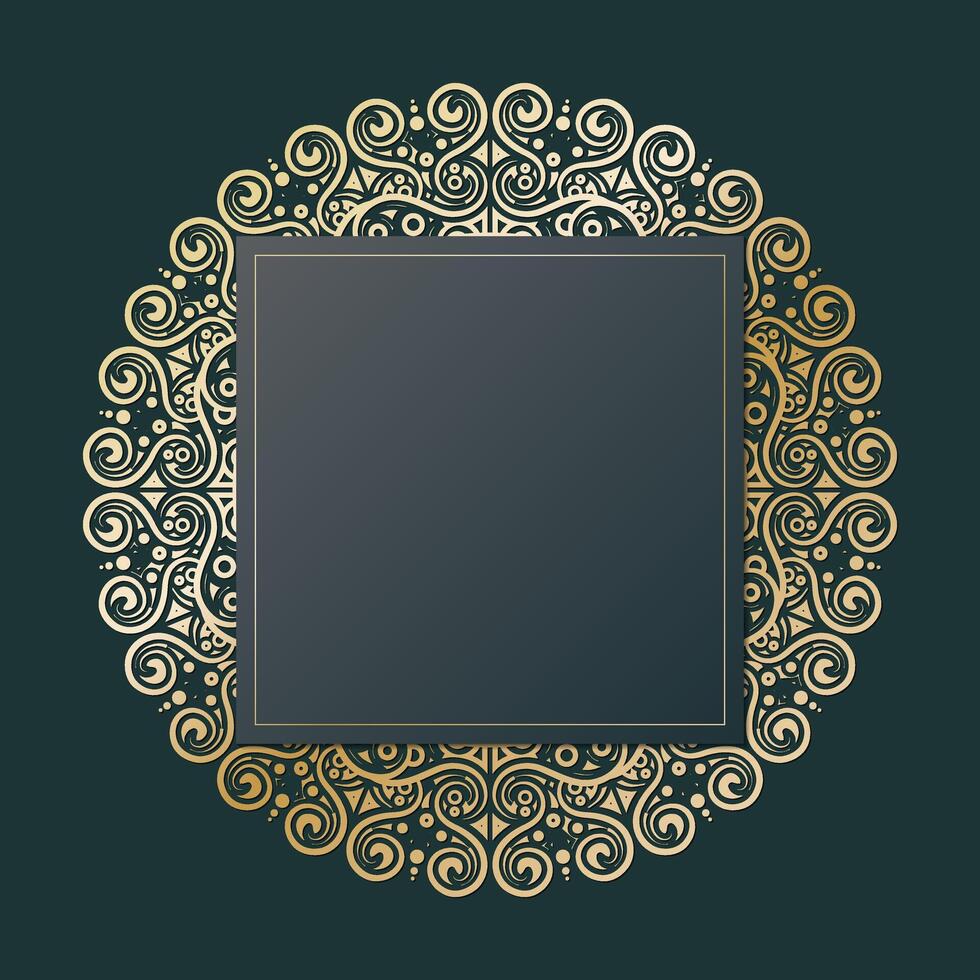 Luxury dark calligraphy ornament frame line design vector