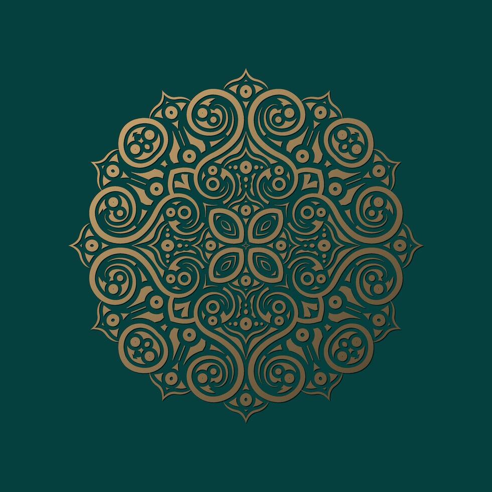 golden Mandala background design template vector