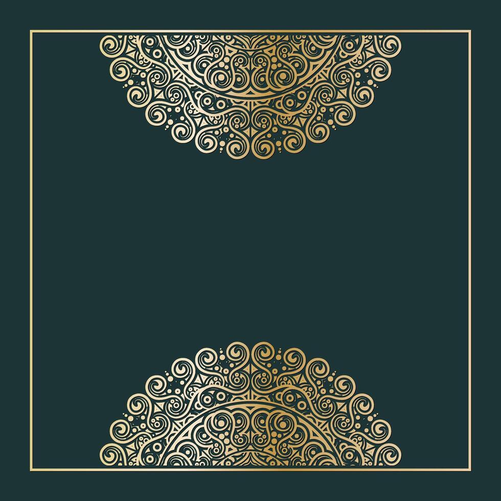 gold art frame design background vector