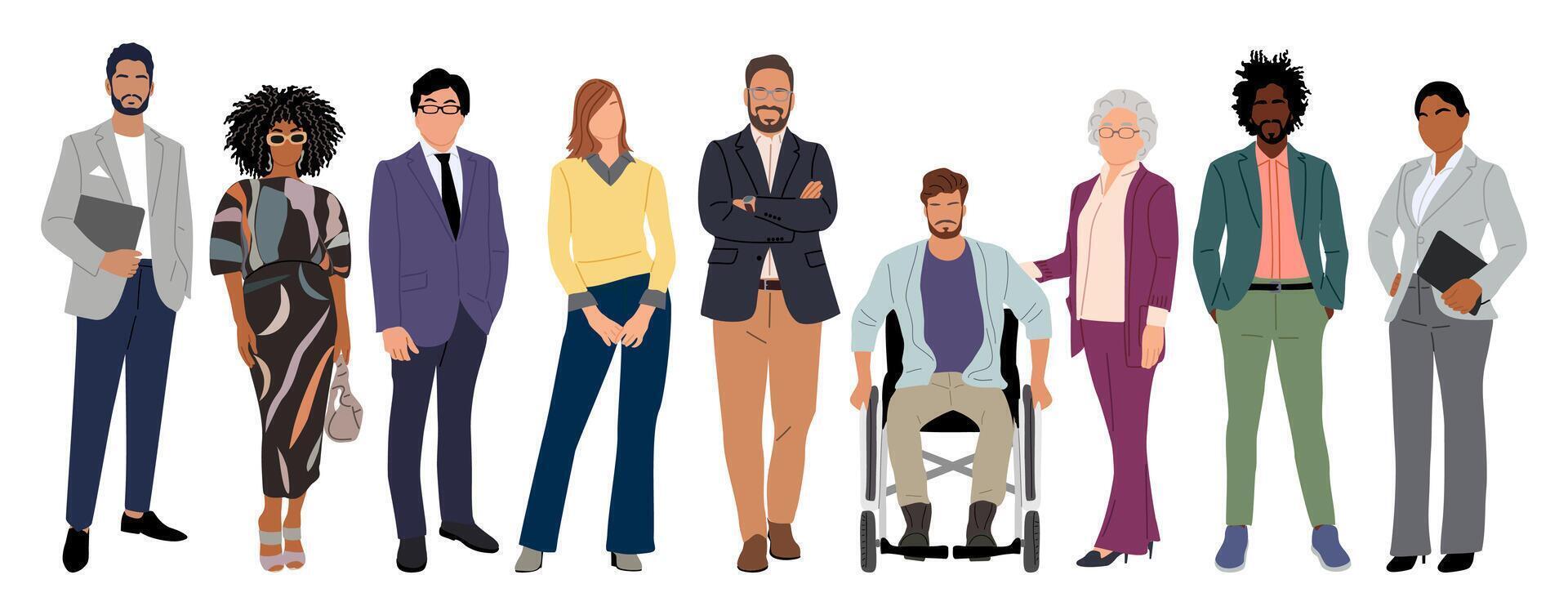 Diversity and inclusion in business team concept vector