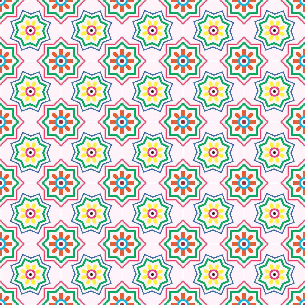 A colorful pattern with geometric shapes vector