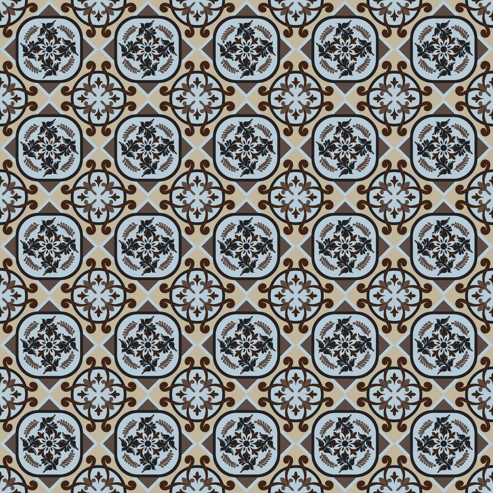 blue Moroccan seamless pattern vector