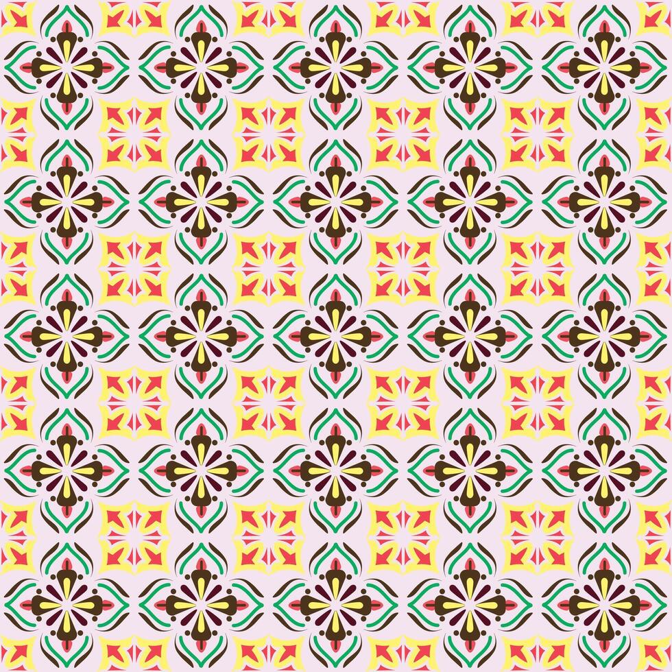 A colorful pattern with flowers on it vector