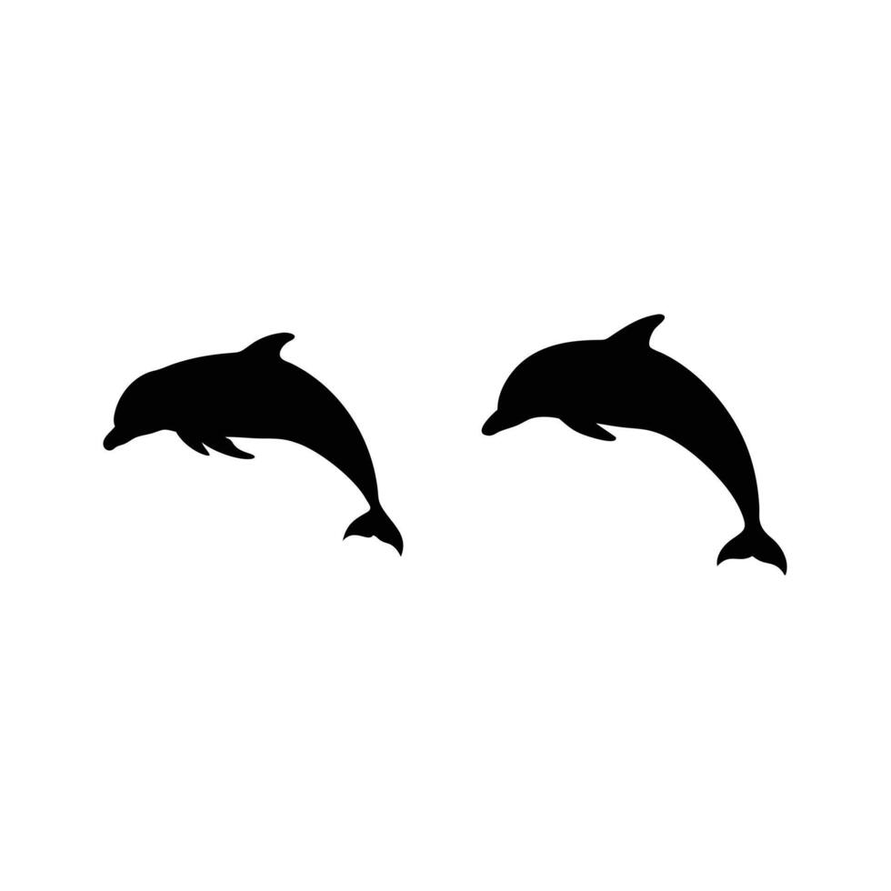 Minimalist Dolphin Silhouette Clip art Collection vector