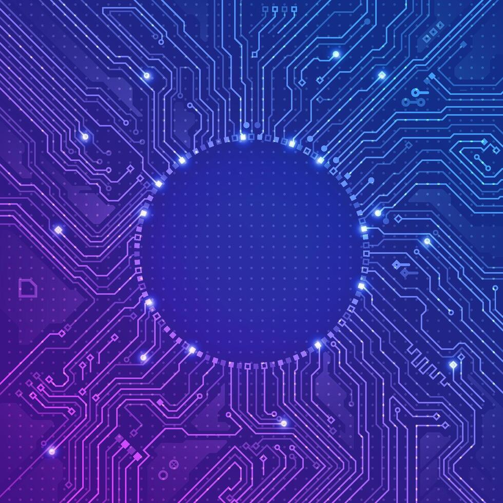 concept of nanotechnology or cyber tech, graphic of electronic pattern or motherboard CPU created as background or element decoration vector