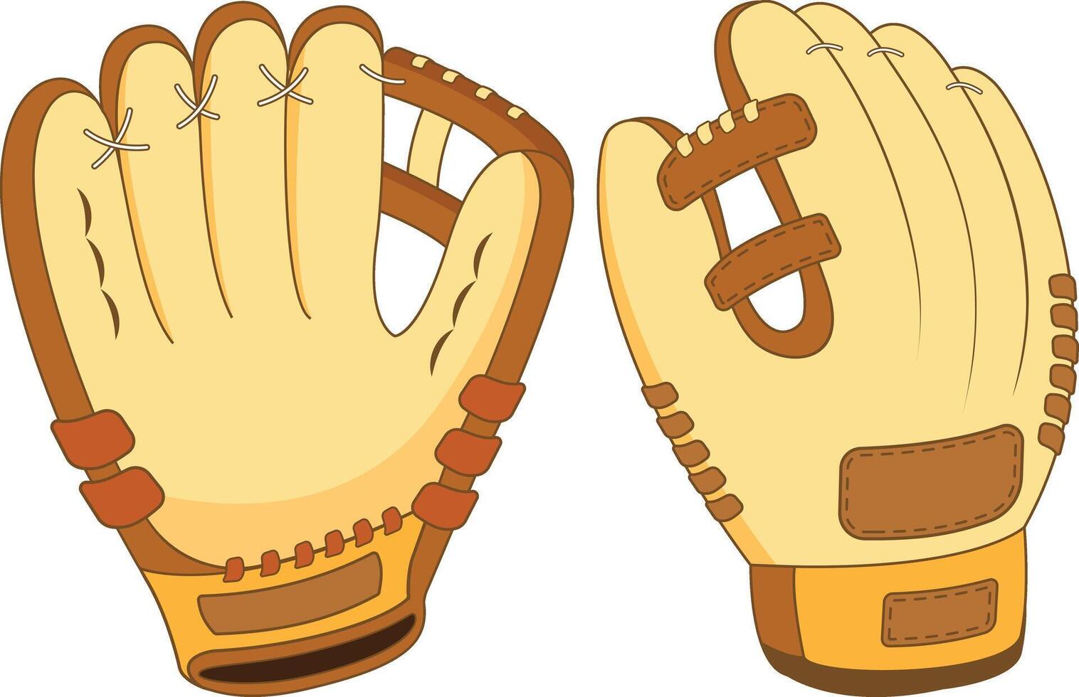 Flat Baseball Gloves Icon Set vector