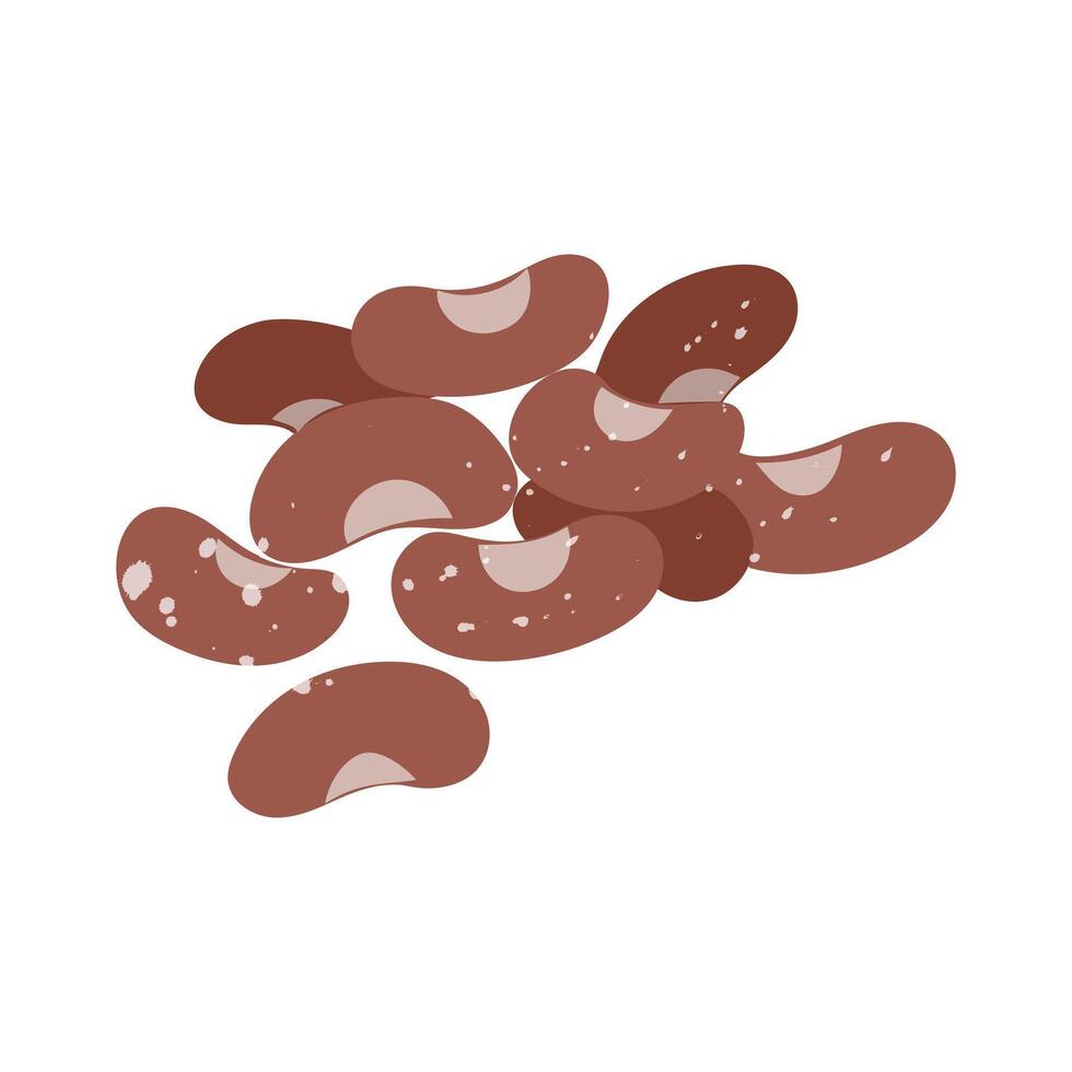 Handfuls of beans is a flat doodle color illustration with texture. It is suitable for packaging, recipes, stickers, culinary blogs, menu design and eco- or farmer-style products. Isolated on white vector