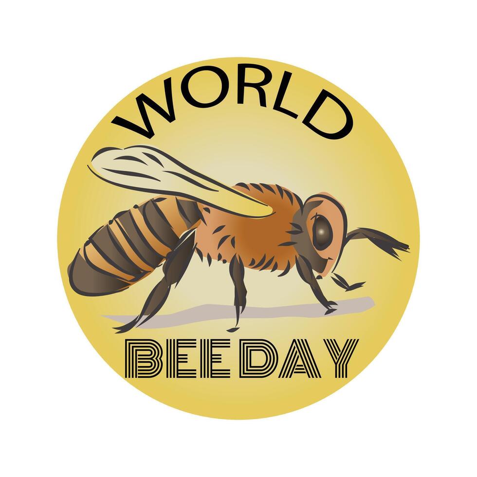 World Bee Day Sign and Badge vector