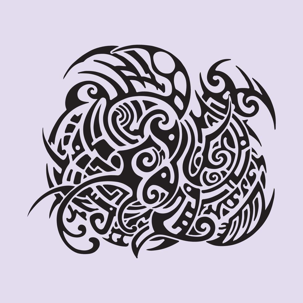 Tribal tattoo design editable vector