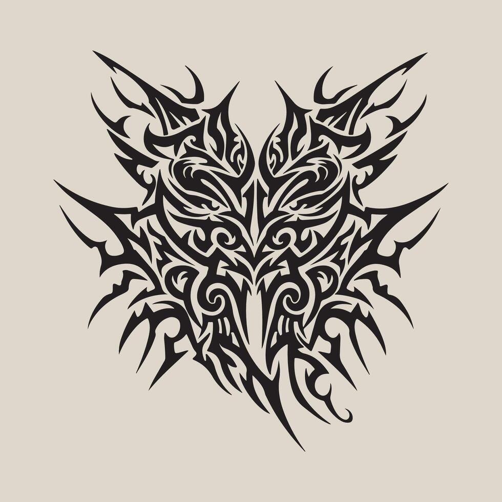 Tribal owl tattoo design vector