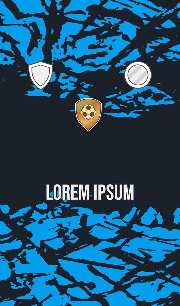 Soccer Jersey, Blue and Black Abstract Print vector
