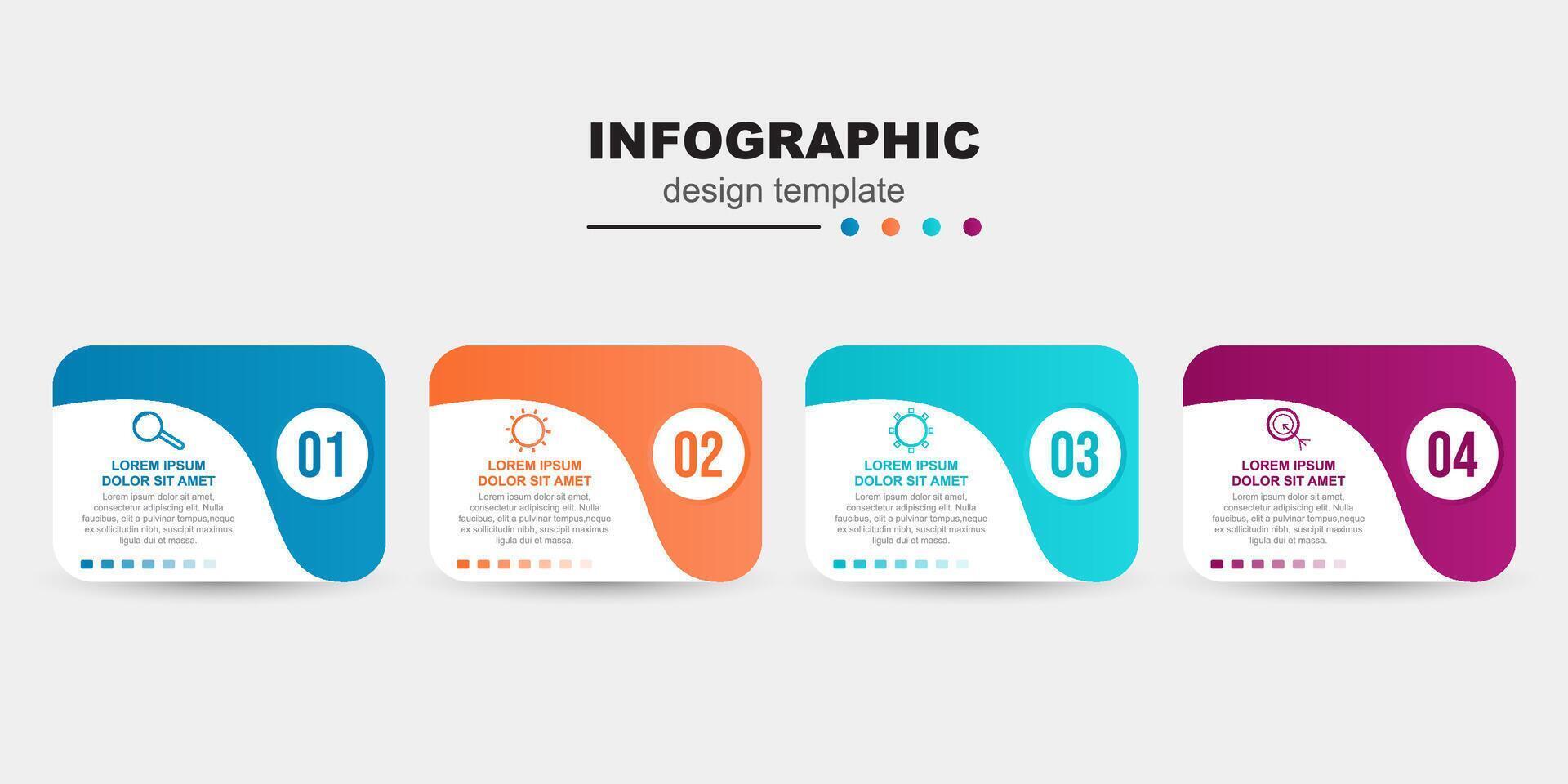 Rounded square infographic with color blocks vector