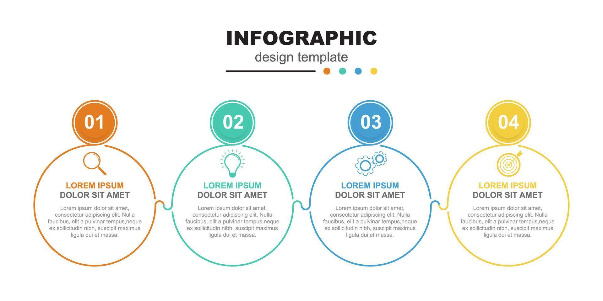 Circle infographic with dotted connectors vector