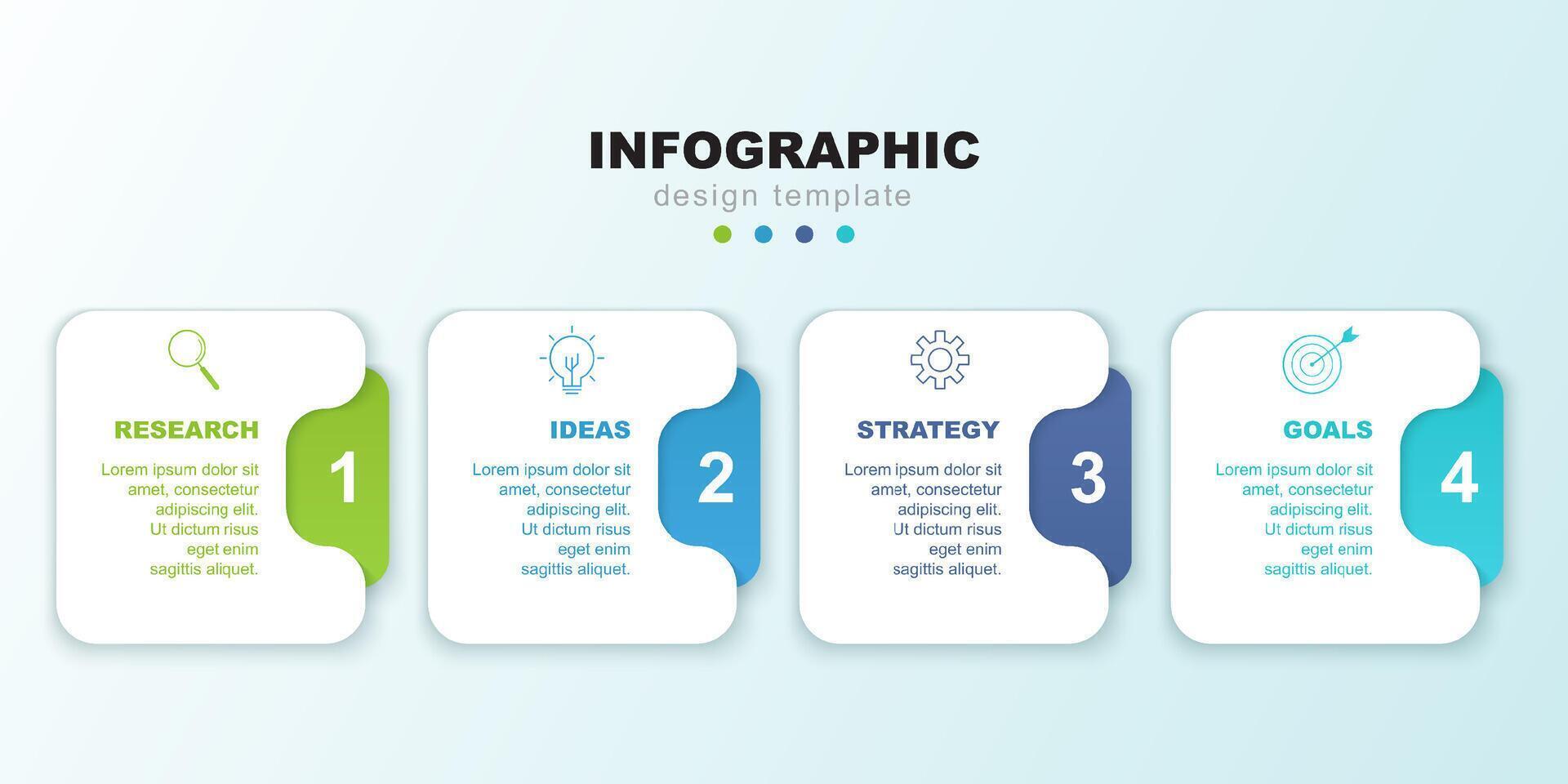 Modern infographic with square rounded boxes vector