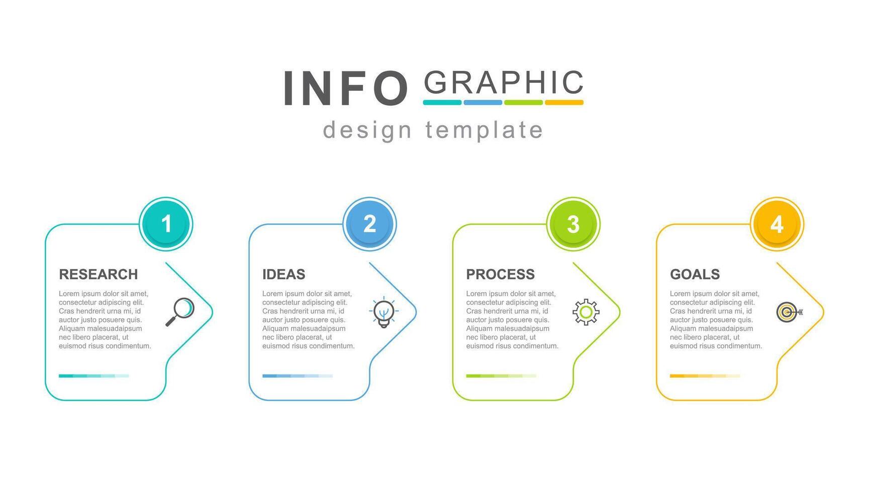 Modern infographic template design with square rounded boxes vector