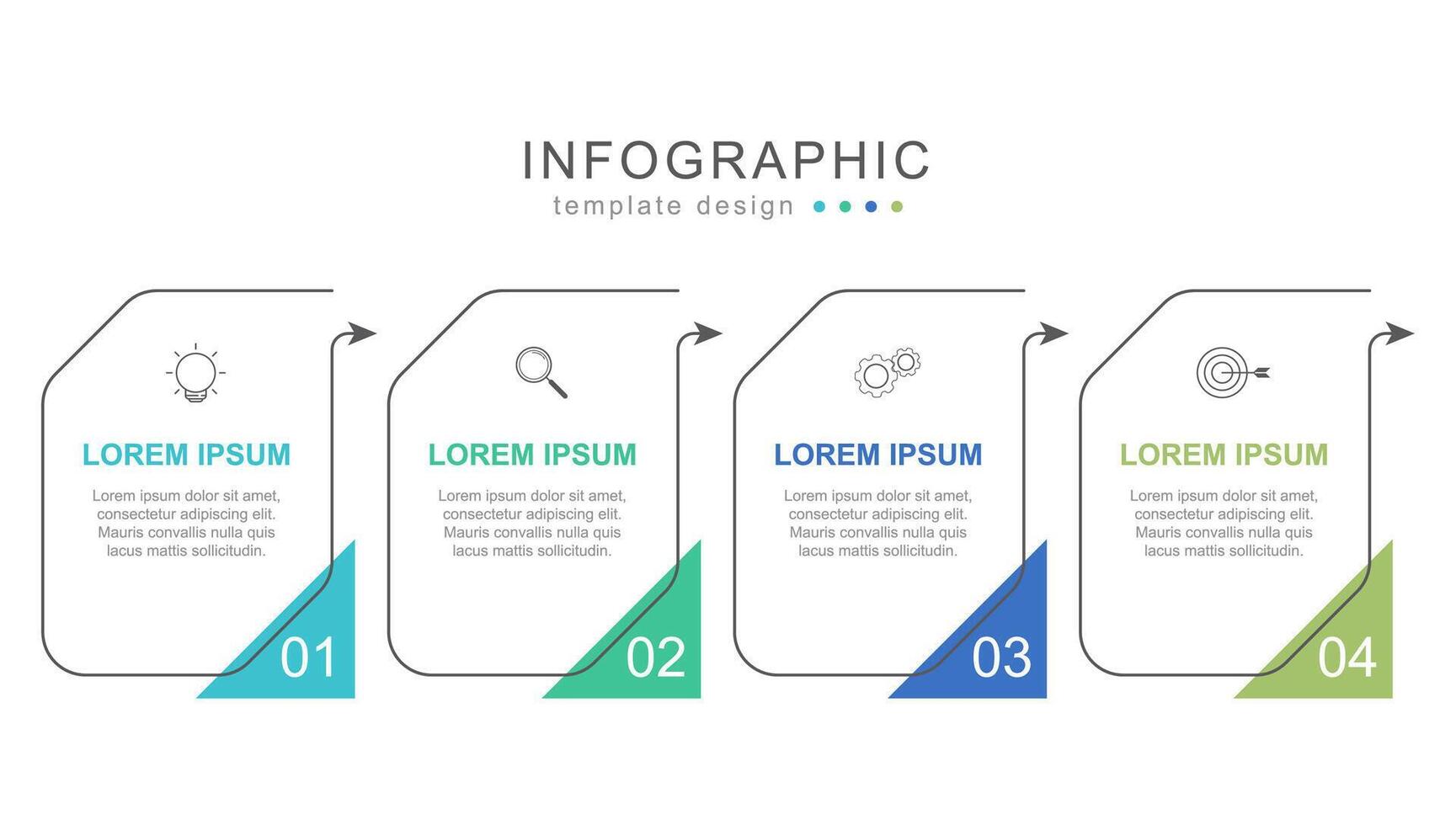 Minimalist infographic with square rounded boxes vector