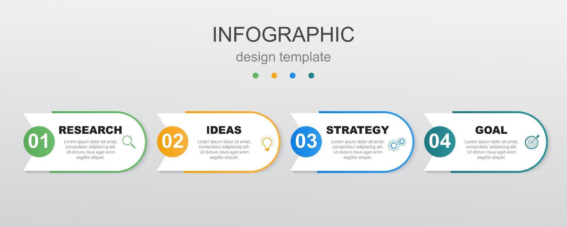 Arrow style infographic timeline with 4 steps vector