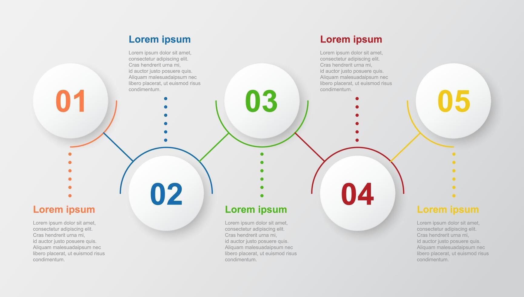 5 steps business data visualization timeline process infographic template design vector