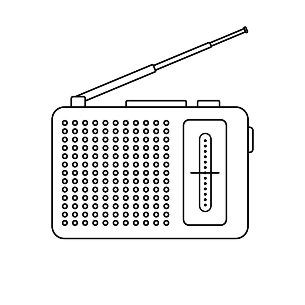 Portable radio receiver outline icon symbol vector