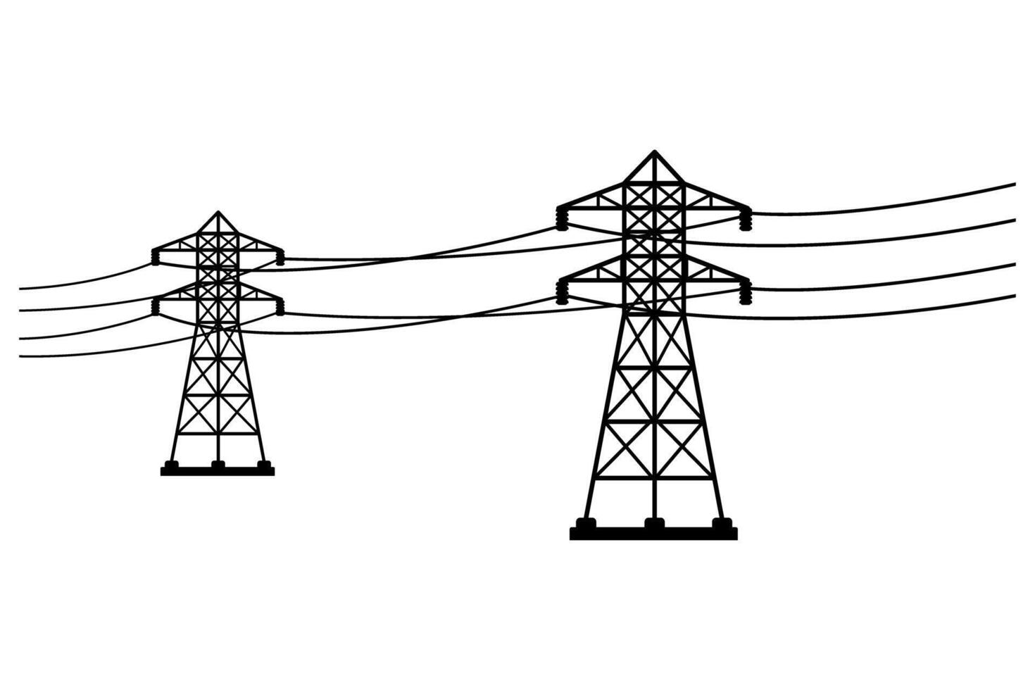 high voltage power lines icon symbol vector
