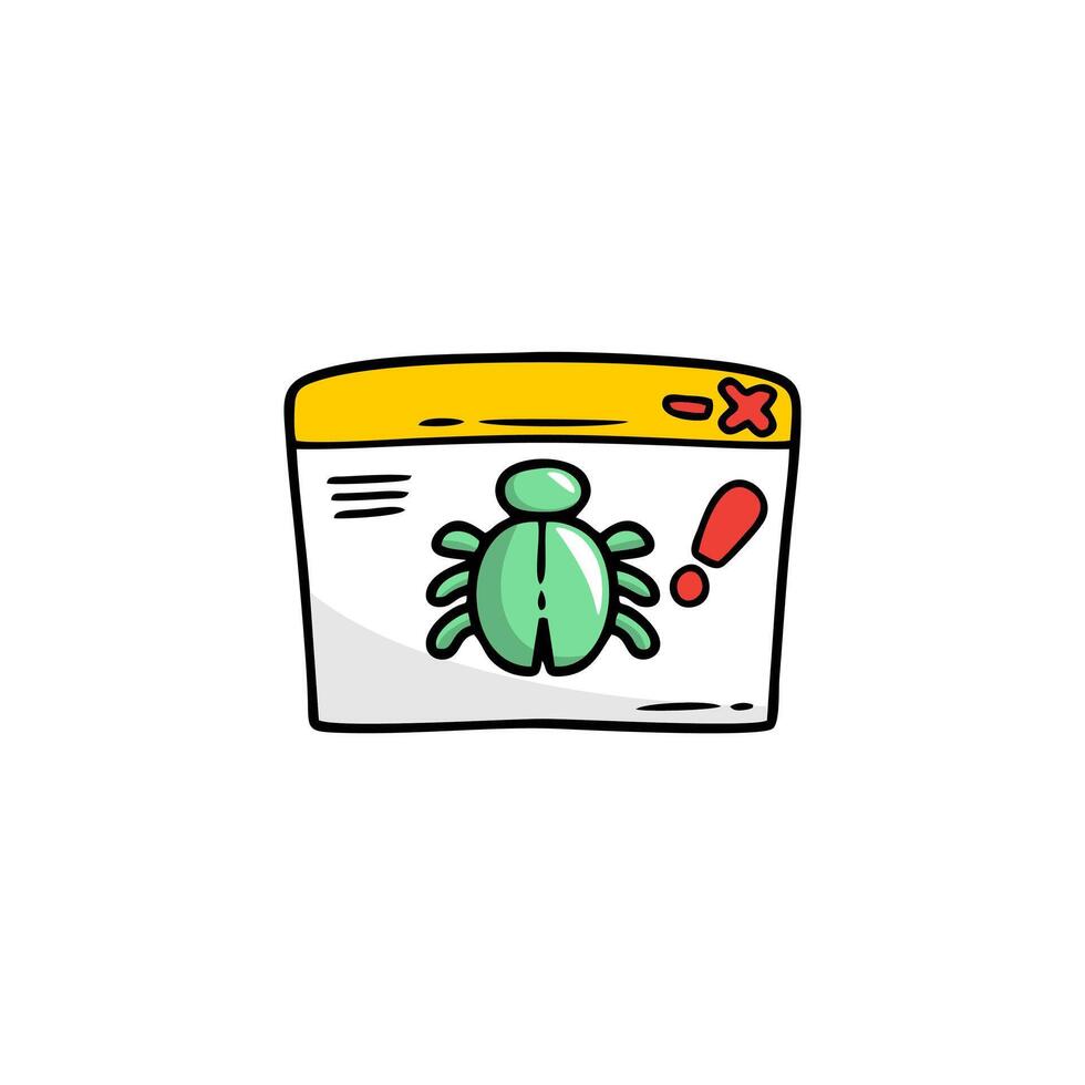 Doodle Bug Pop up Window Illustration vector