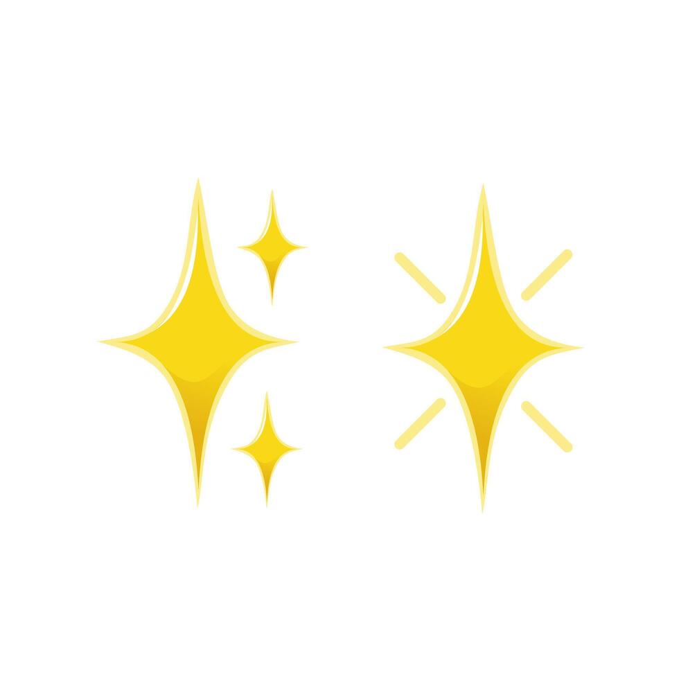 A cute and simple cartoon illustration featuring three yellow starburst shapes of varying sizes vector