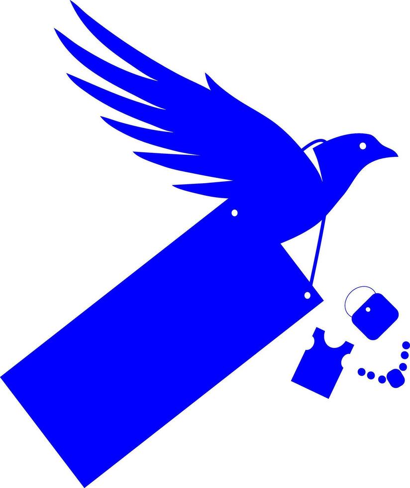 logo of bird carrying shopping bags vector