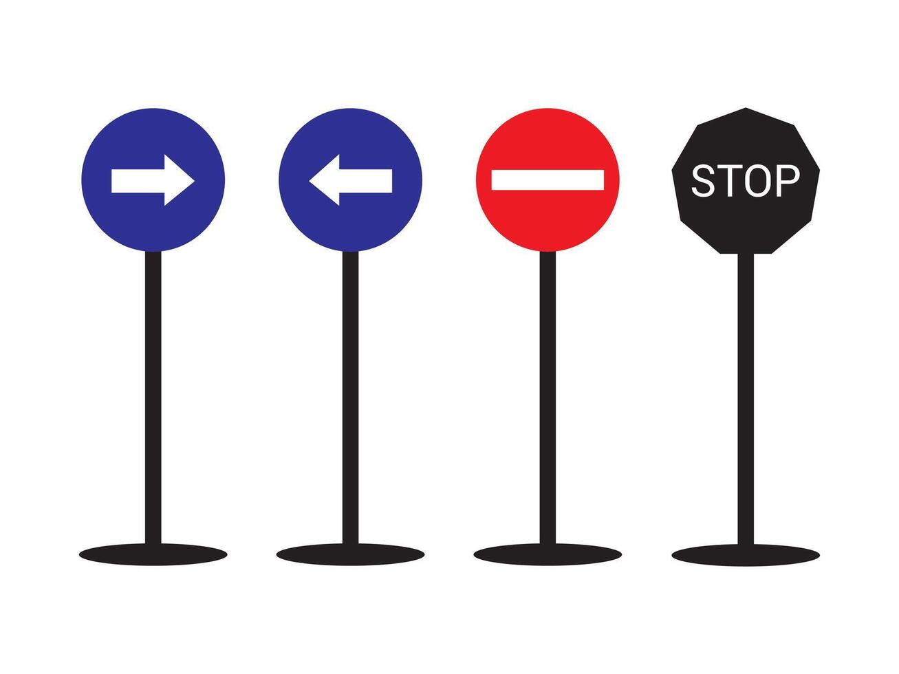 traffic sign and road sign icons. road warning sign isolated on transparent background. blank traffic regulatory template. vector