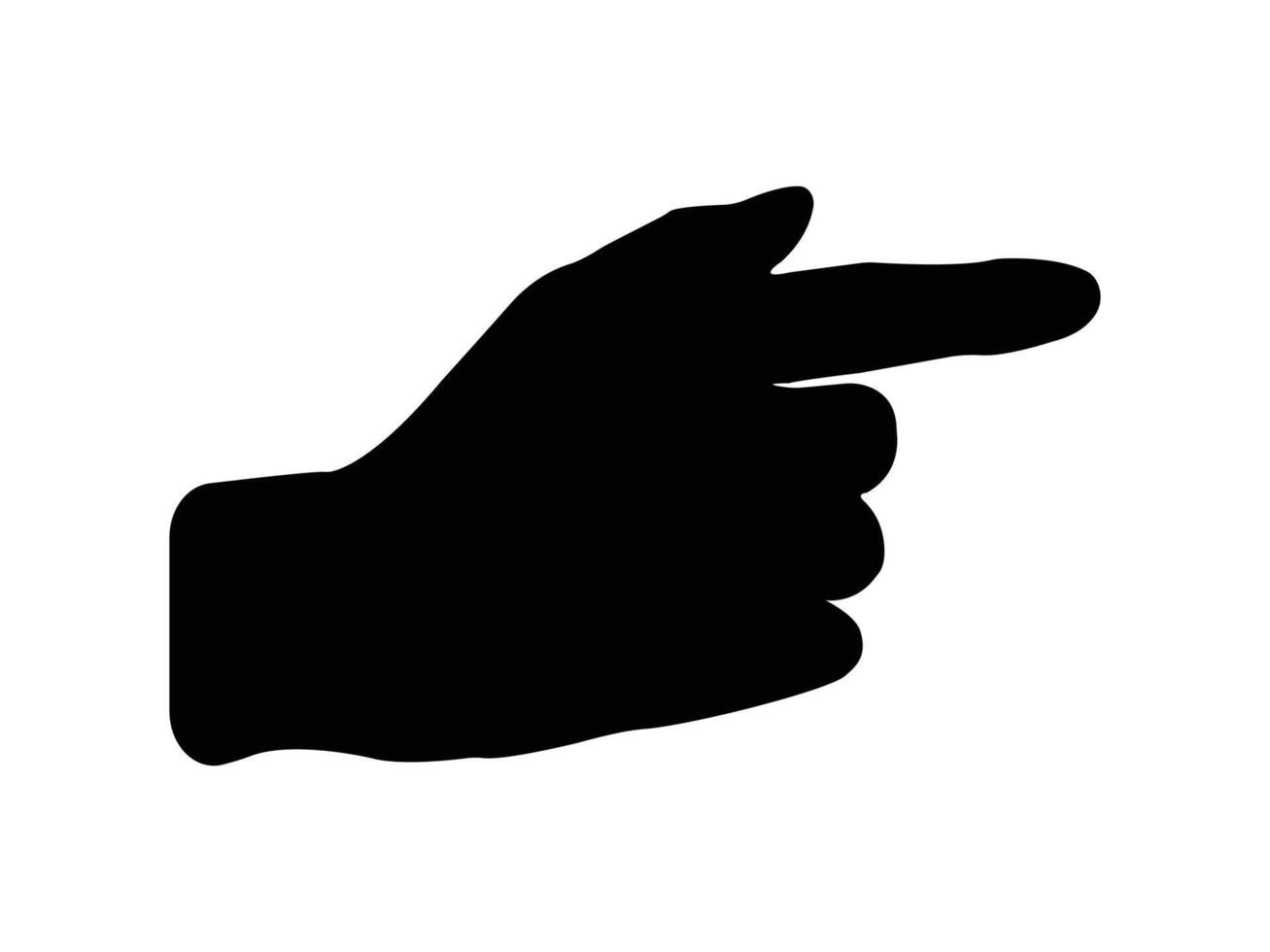 Hand gesture silhouette on white background. vector