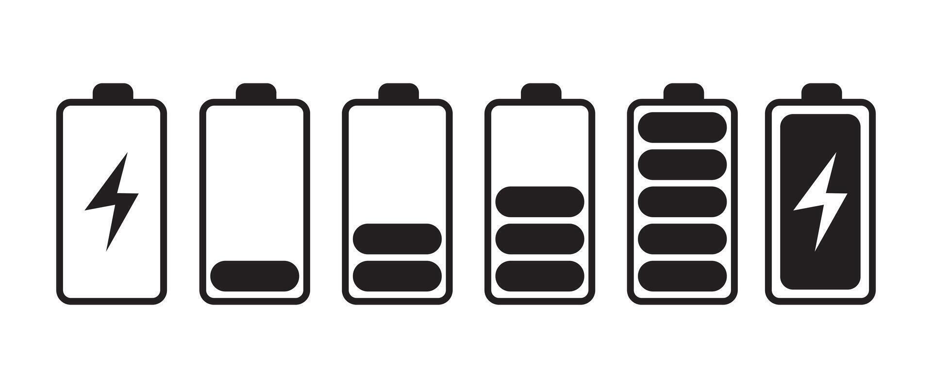 battery icon, illustration of charging battery. Battery indicator symbols. battery icon set. battery level indicators. battery charger icon. vector