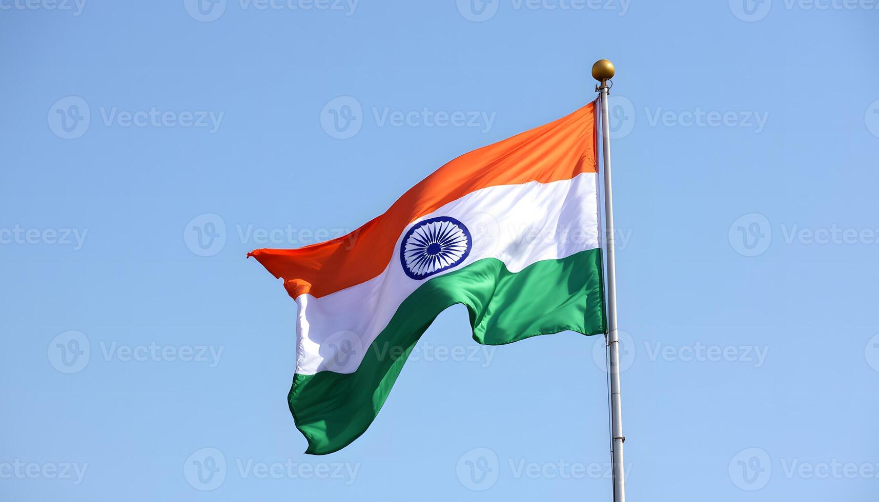 The Indian Flag Fluttering in the Wind photo