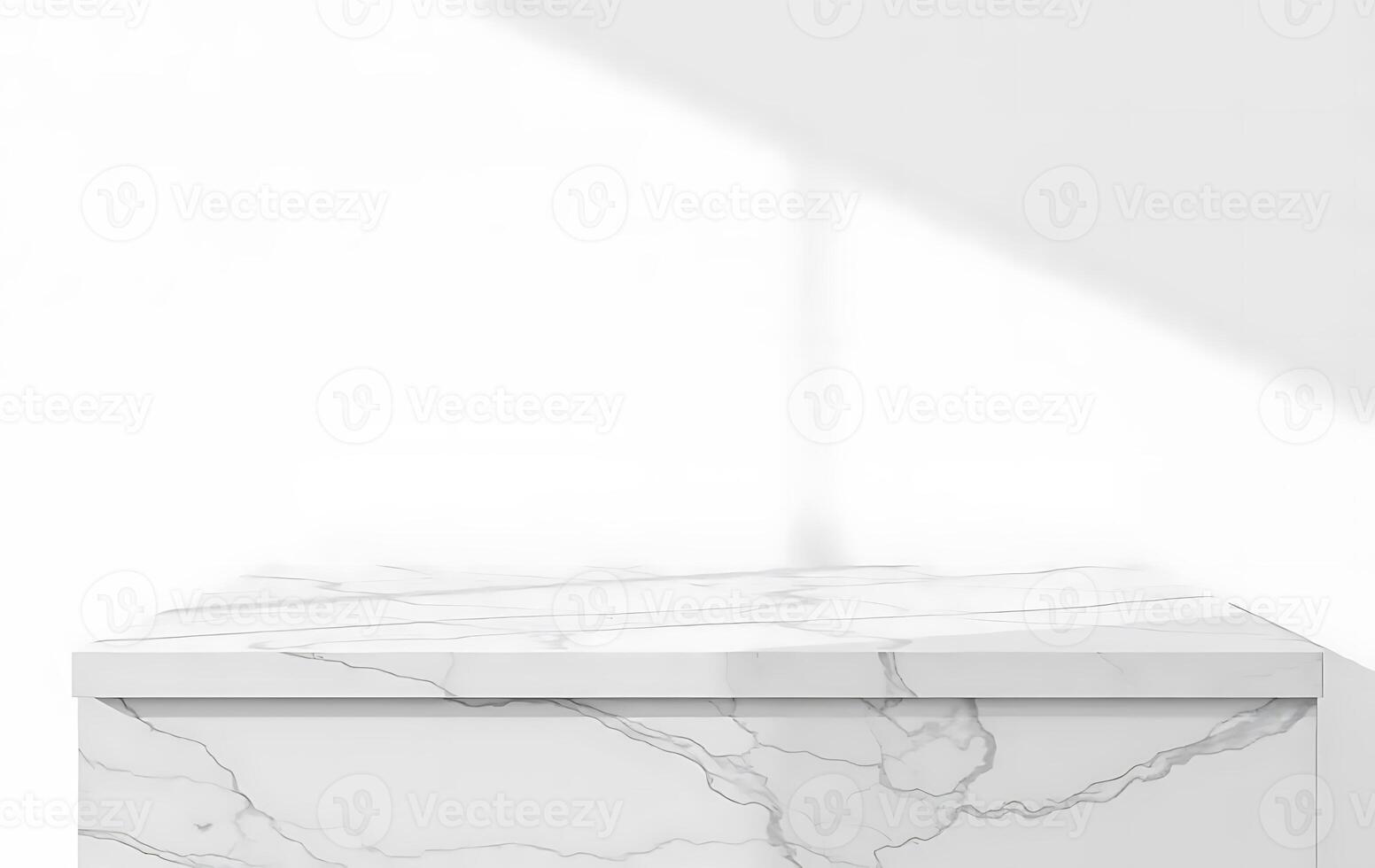Elegant White Marble Tabletop Display in a Minimalist Setting Podium Background photo