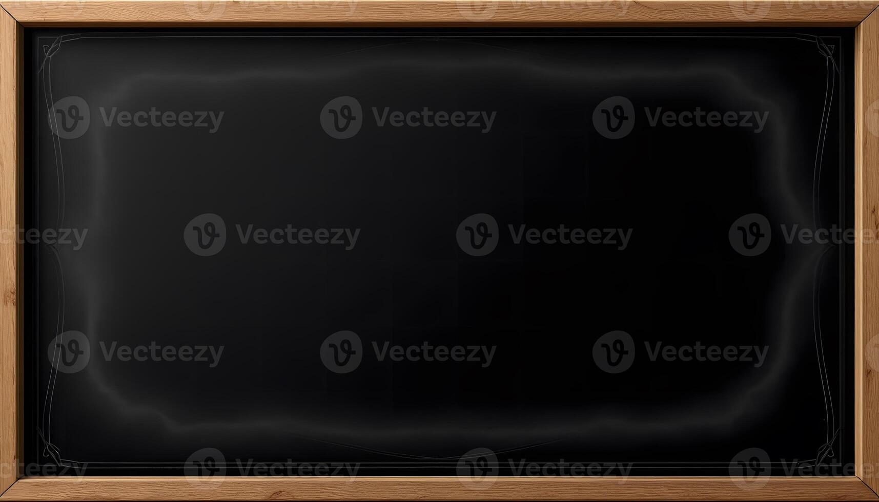 Empty Blackboard with Wooden Frame Perfect for Your Message photo