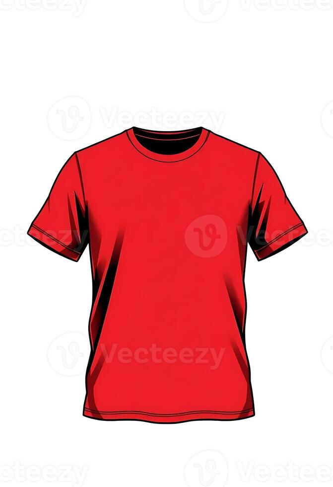 Red T-Shirt Mockup Plain, Simple, and Versatile Design photo