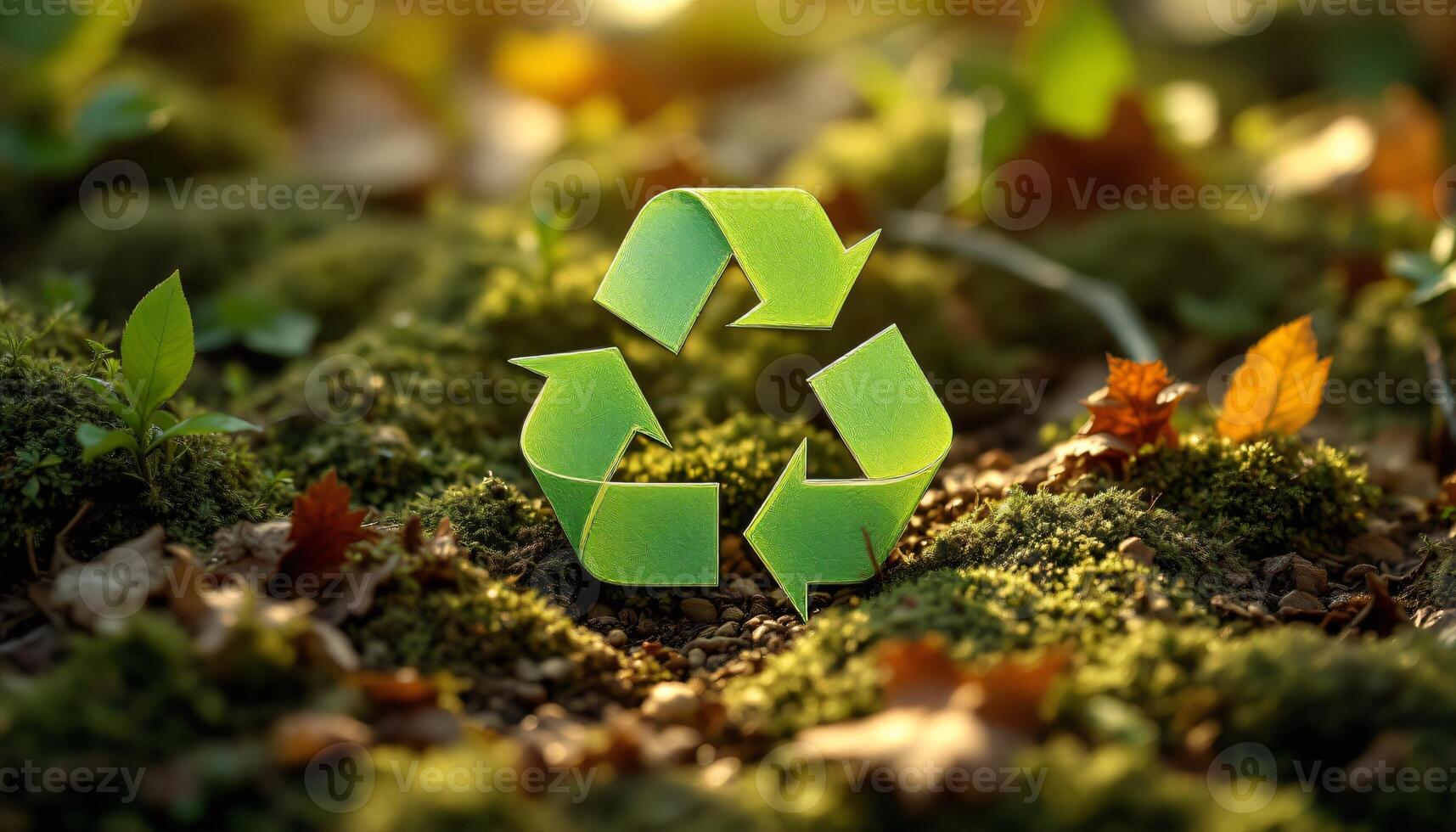 Recycle Symbol in Nature Embracing Sustainable Practices photo