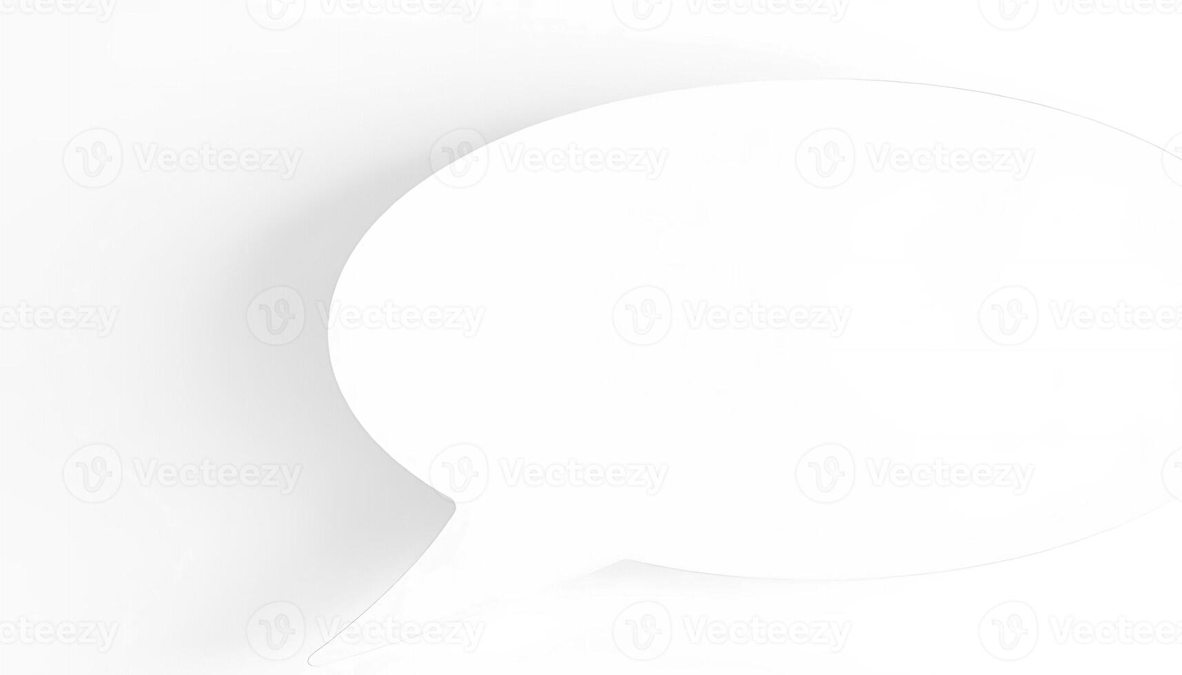 Abstract White Speech Bubble on a Plain Background photo