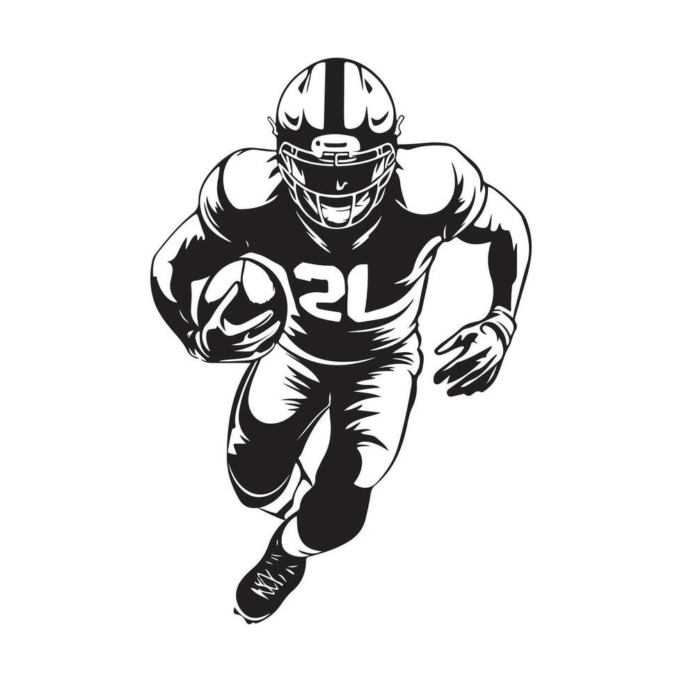 American Football Player in Action image isolated on white background vector
