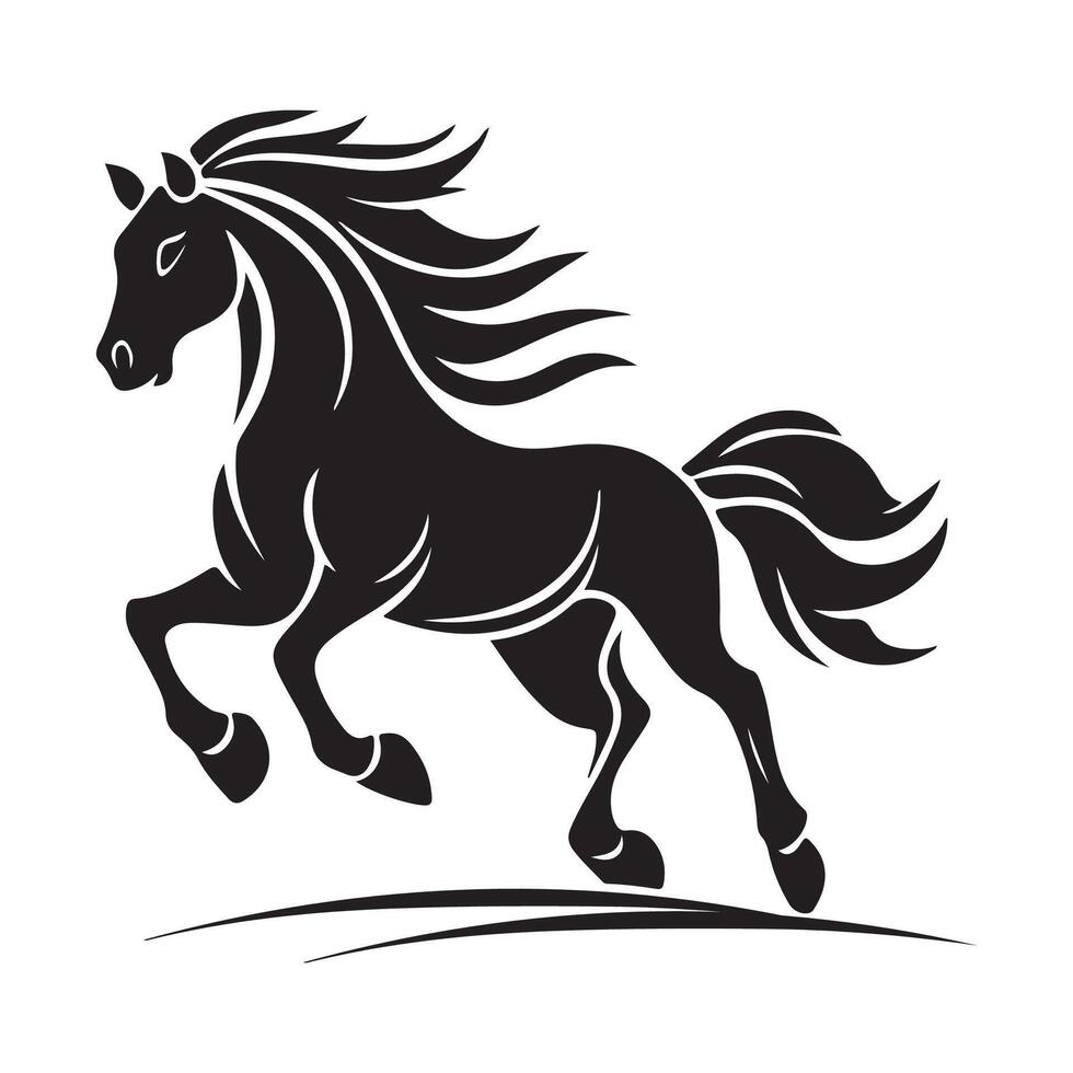 Running Mustang Image. Running horse Image Illustration on white background vector