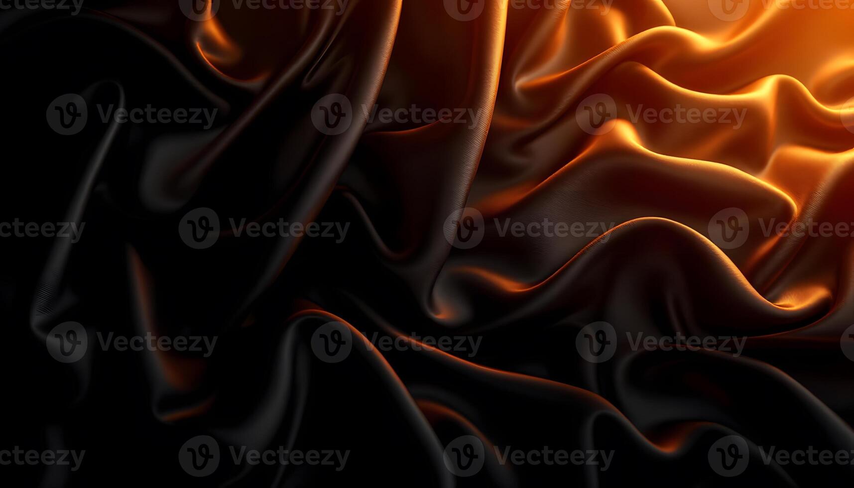 Luxurious Black Silk Drapery with Warm Golden Highlights photo
