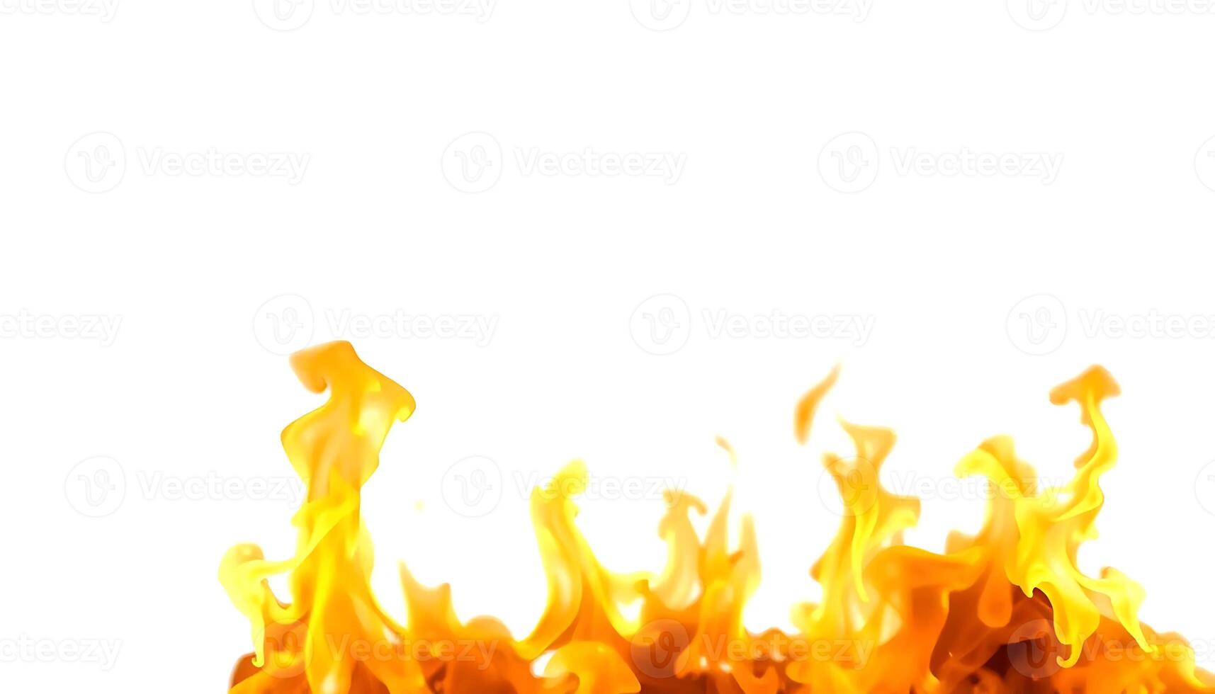 Fiery Inferno A Blaze of Golden Orange Flames Against a White Background photo