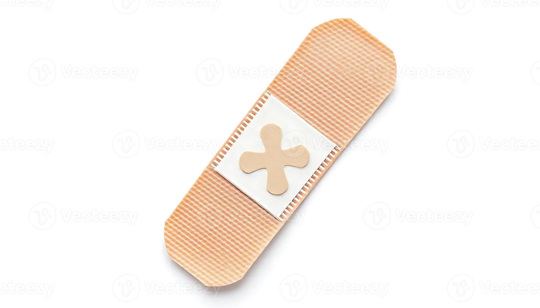 A Single Adhesive Bandage on White Background photo
